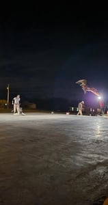 late night concrete foundation work in huntsville