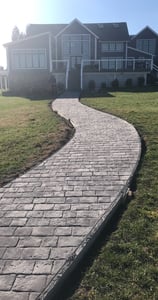 custom designed stamped concrete walkway concrete contractors huntsville al