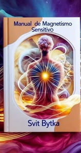 Portada del "Manual de Magnetismo Sensitivo" de Svit Bytka. La imagen muestra una figura humana de espaldas con un resplandor