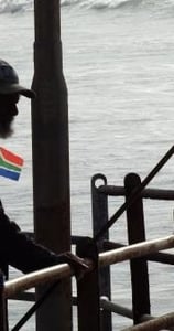 Fisherman with flag 