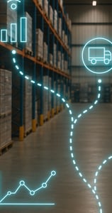 Smart warehouse in China with digital supply chain overlay