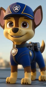 Chase van PAW Patrol in de stad
