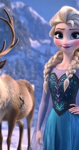 Elsa van Frozen en een rendier