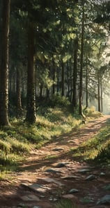 Een bos landschap met bomen