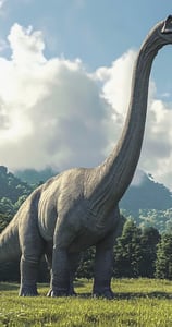 Een Brachiosaurus in een open veld