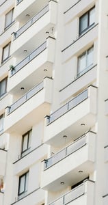 Bryte Cleaning team member delivers detailed strata cleaning in a contemporary apartment complex