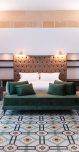 a bed with a couch and a couch