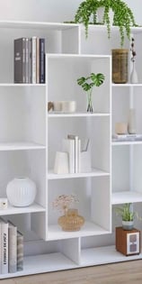 Bibliothèque étagère Colette en blanc 