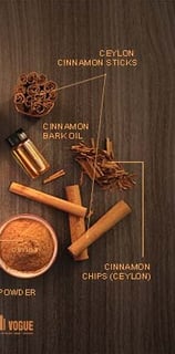 a variety of Ceylon Cinnamon and Cinnamon in a dish