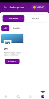 a phone screen showing a list of upi ipp