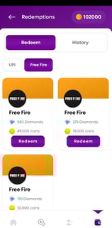 a mobile phone showing a list of freebies