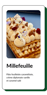 millefeuille gourmand avec décoration florale