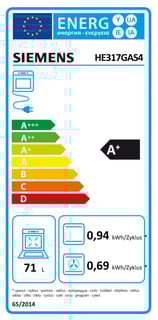 Energielevel vom Siemens Einbauherdset MKE3IC64