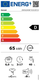 Energielevel von der Zanussi ZWY61043KF