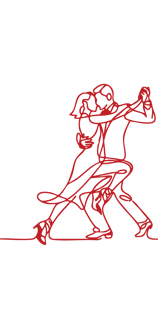 Allure Dance Studios dancers silhouette red