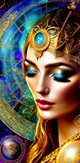 Divine feminine energy healer celestial crown cosmic star Quantum Healing Universal soul awakening
