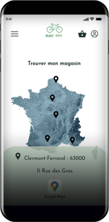 Écran localisation magasin