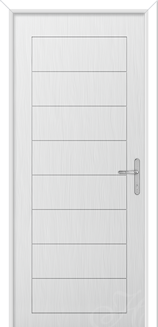 a white composite door with no glass