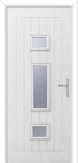 what front door with three pieces of glass