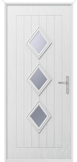 what front door with three diamonds in the glass