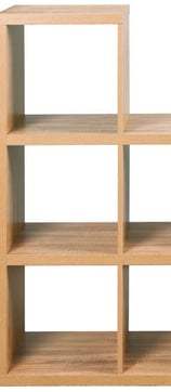 Bibliothèque alvin en escalier et en bois natruel
