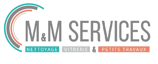 Logo en demi cercle de M & M Services Pro, entreprise de nettoyage et vitrerie à Rouen