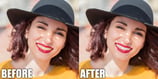 before and after teeth whitening fashion editing