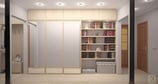 Placard dans le couloir avec bibliothèque