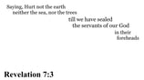 Revelation 7:3 You should see