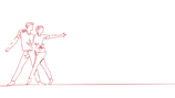 Allure Dance Studios dancers silhouette red