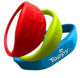 Bracelets RFID silicones de plusieurs couleurs avec logo gravé et logo gravé teinté pour serrure d'hôtel