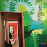 Fresque bureau dortoir salon hostel Rio de Janeiro