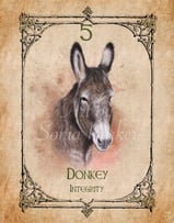 Donkey Spirit Animal Card, Animal Spirit Oracle Deck, Art by Sonia Parker