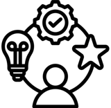 a person holding a light bulb and a starfish