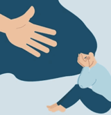 a hand offered to a girl in despair