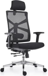 HOLLUDLE Silla con Respaldo Adaptativo, Soporte Lumbar y Reposacabezas 2D, Negro