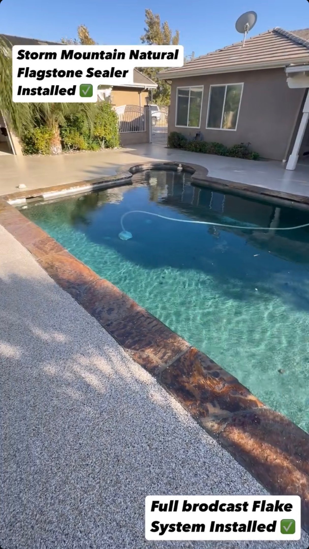 Pool deck epoxy coating vertical view