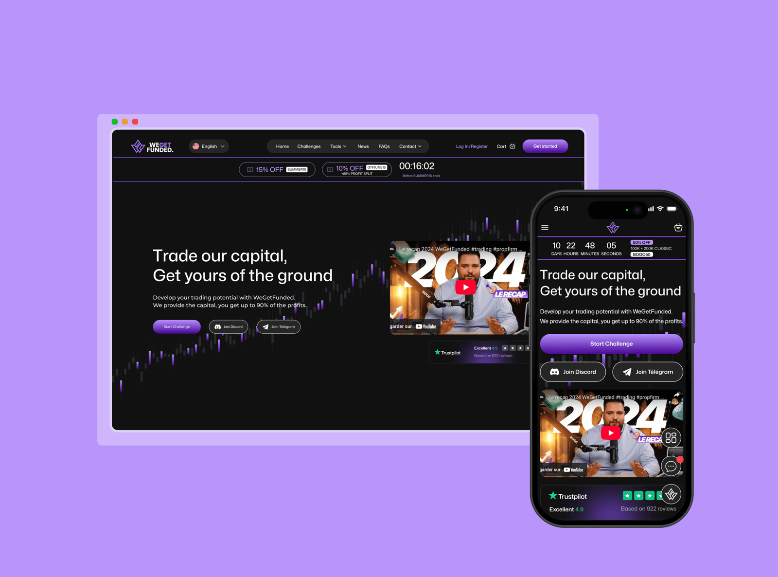 Nouvelle interface du site WeGetFunded