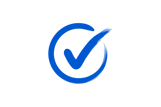 Big blue check mark surrounded by a blue circle.