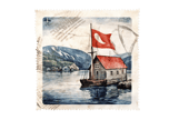 Norway stamp art