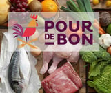 Logo pour de bon avec des fruits et légumes 