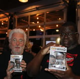 Woody Goulart and Sam Glass horror trivia winners at Nightmare Cafe Las Vegas