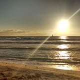 Coucher de soleil sur la Plage des Brisants à Saint-Gilles-Les-Bains