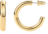 PAVOI 14K Gold Plated Lightweight Chunky Open Hoops for Women | Trendy Gold Hoop Earrings