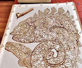 Custom Batik Art, Art Kits, Custom Designed for You, Batik Kits, Art For You To Paint, Chameleon