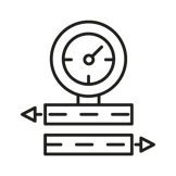 a clock with arrows pointing to the left side of the image