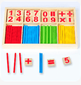 a wooden toy with a number of wooden numbers