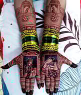 Dark mehndi stain of Bridal mehndi