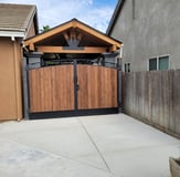 metal gates with wood infill