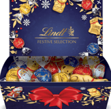 Lindt - Boîte festive - Assortiment de Chocolats au Lait, Noirs et Blancs - Idéal pour Noël, 690g